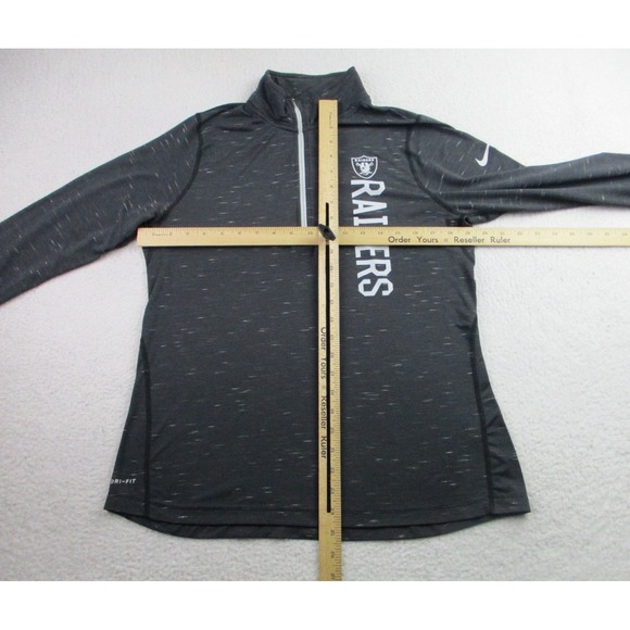 Nike Las Vegas Raiders Sweater Mens L Gray Dri-Fit Pullover 1/4 Zip NFL Football - Picture 7 of 10
